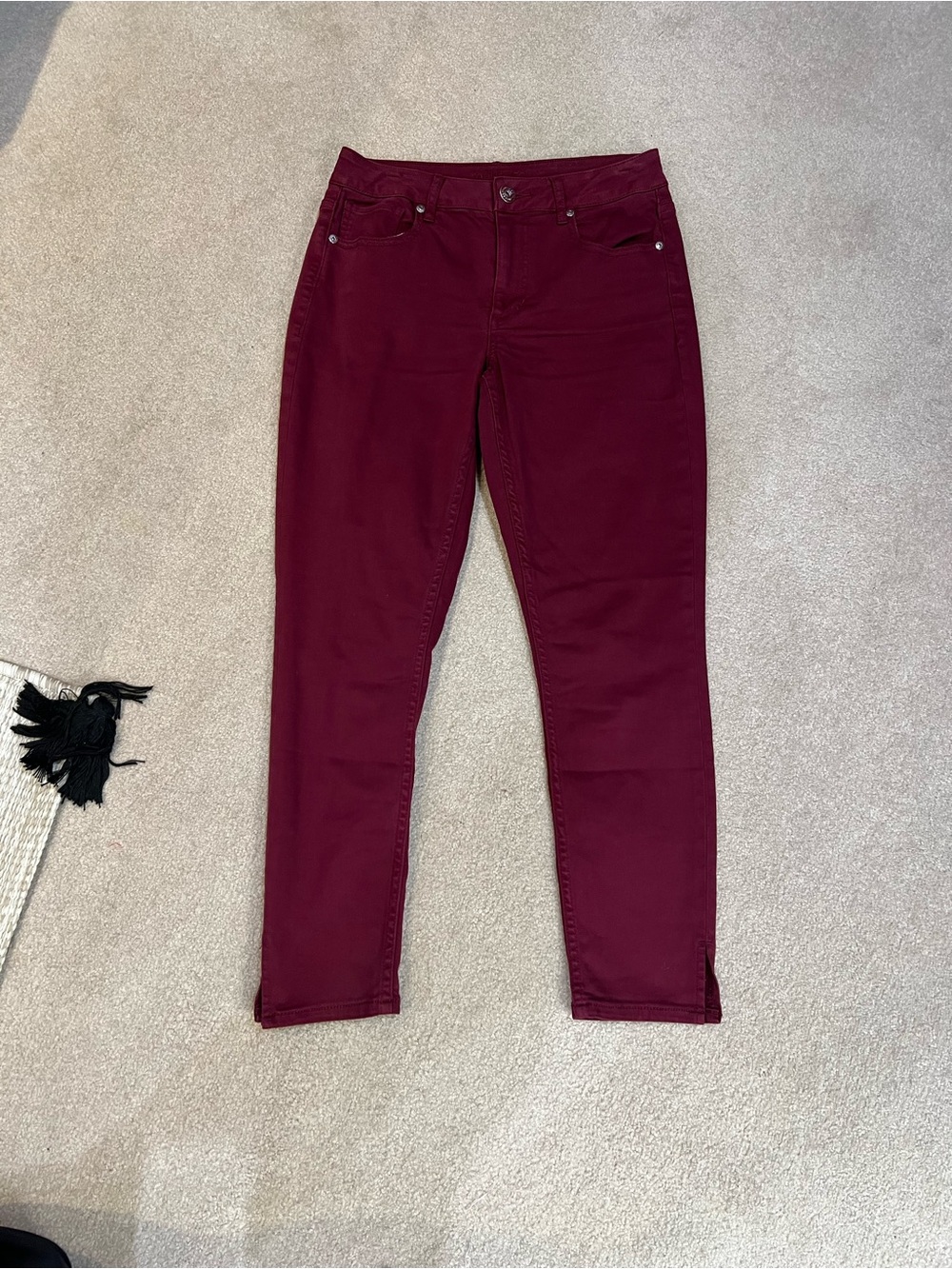 Women's Burgundy Skinny Jeans